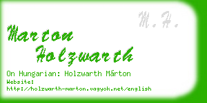 marton holzwarth business card